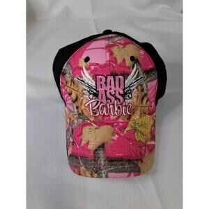 Adults Pink Camo Badass Barbie Hat Cap Adjustable One Size Fits Most